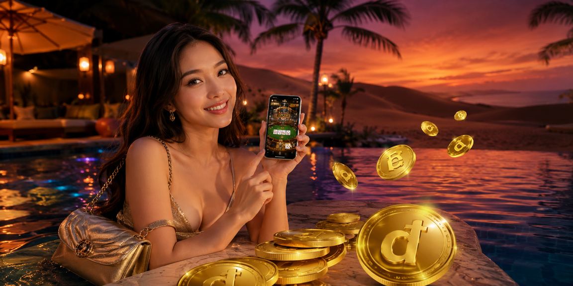 Người chơi tại Mũi Né tham gia bàn bài truyền thống trực tuyến bên bờ biển